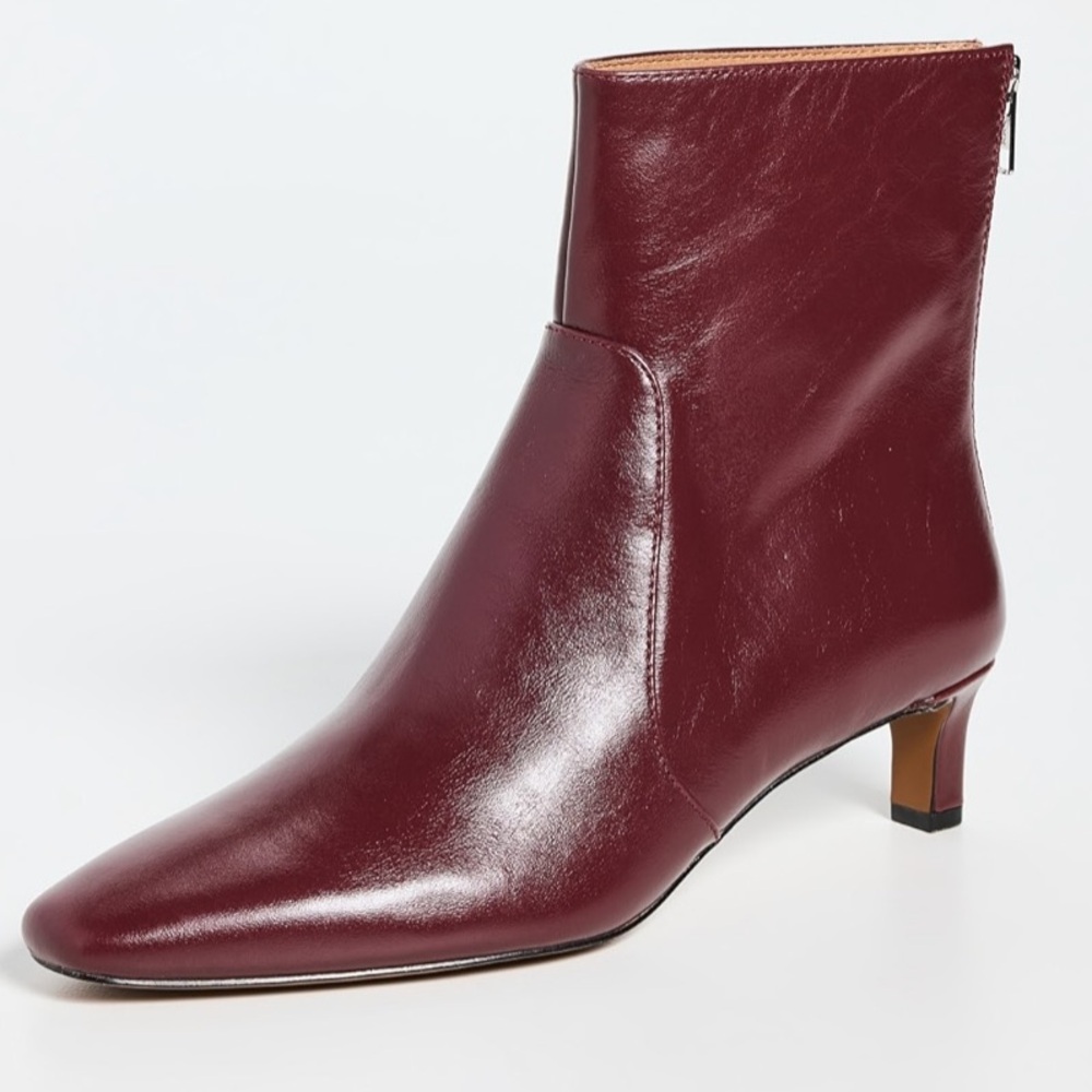 Madewell Burgundy Leather Ankle Booties